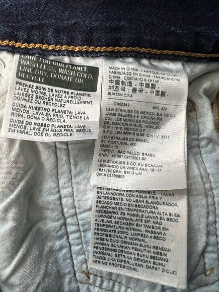 Levis 501 Womens Button-Fly Cut-Off Dark Denim Jean Shorts Size 28 Measured 30 - Picture 7 of 8